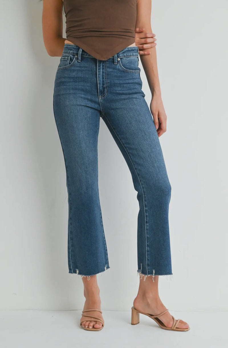 DP674 High Rise Crop Flare Jean