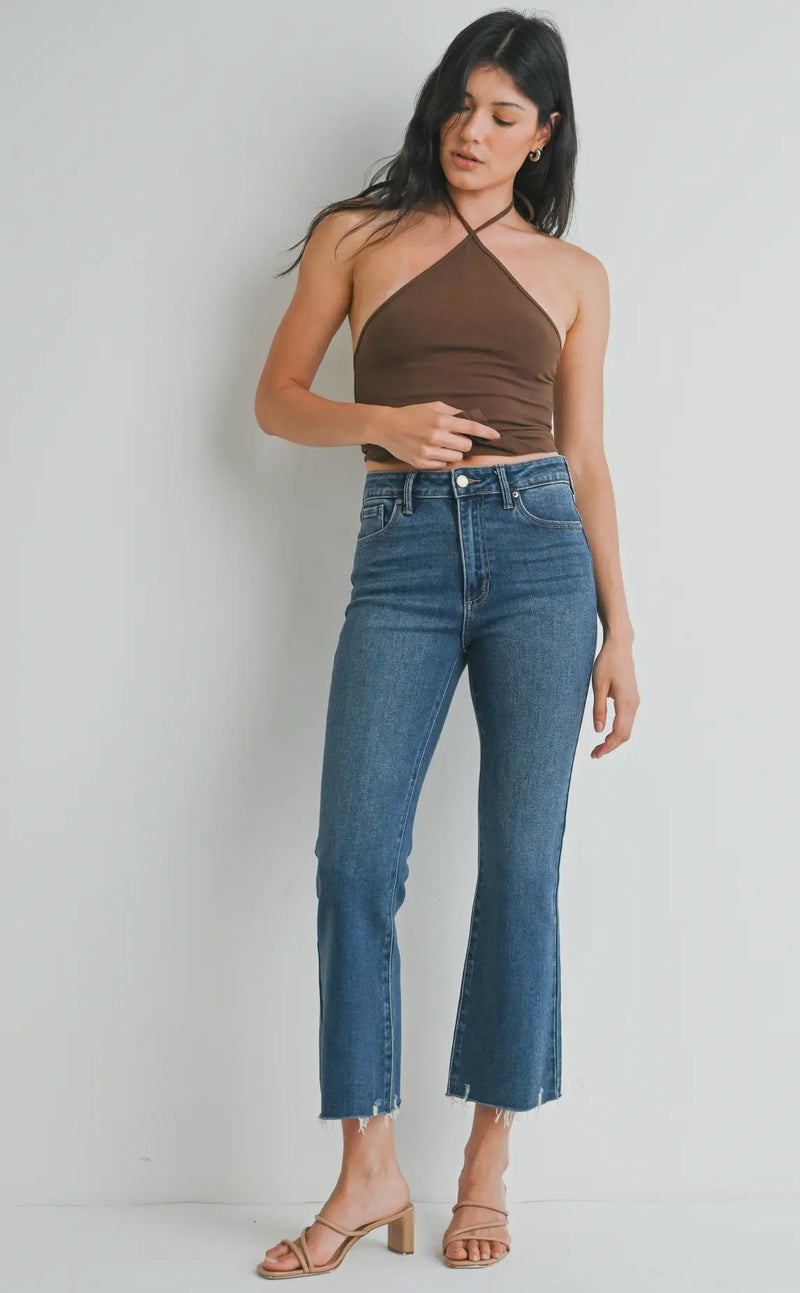 DP674 High Rise Crop Flare Jean