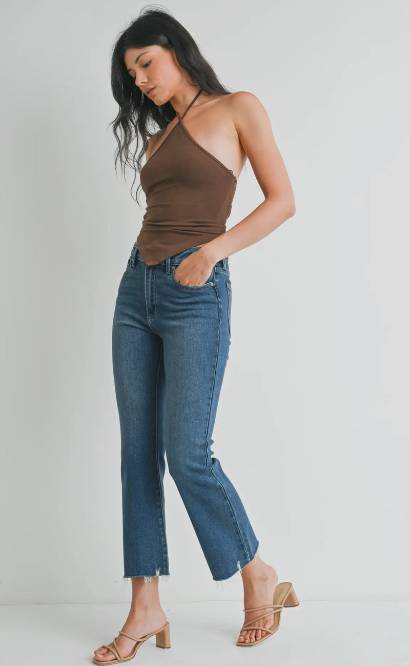 DP674 High Rise Crop Flare Jean