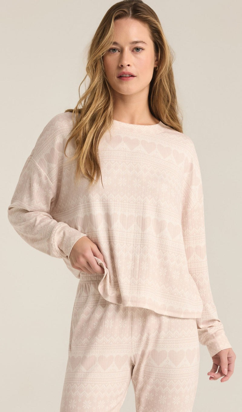 ZLP244355 Fairisle Heart LS Top