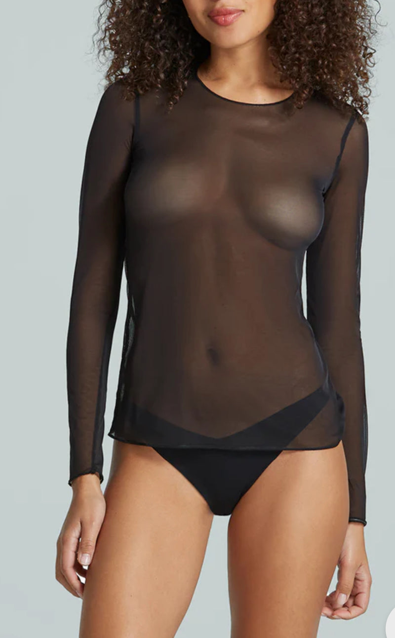 TU115- Chic Mesh LS Top