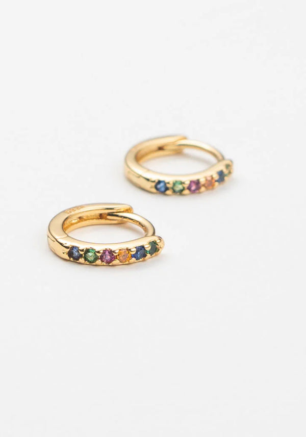 502 Colorful Crystal Huggie Earrings