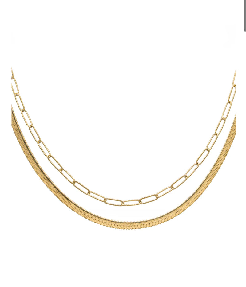 409 Herringbone Layered Necklace