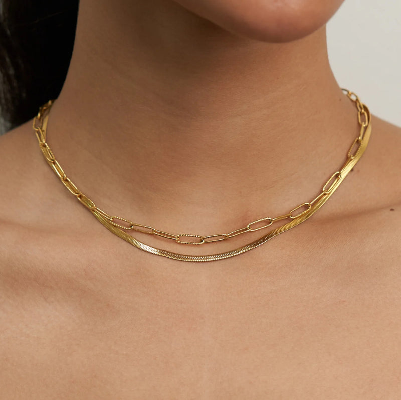 409 Herringbone Layered Necklace