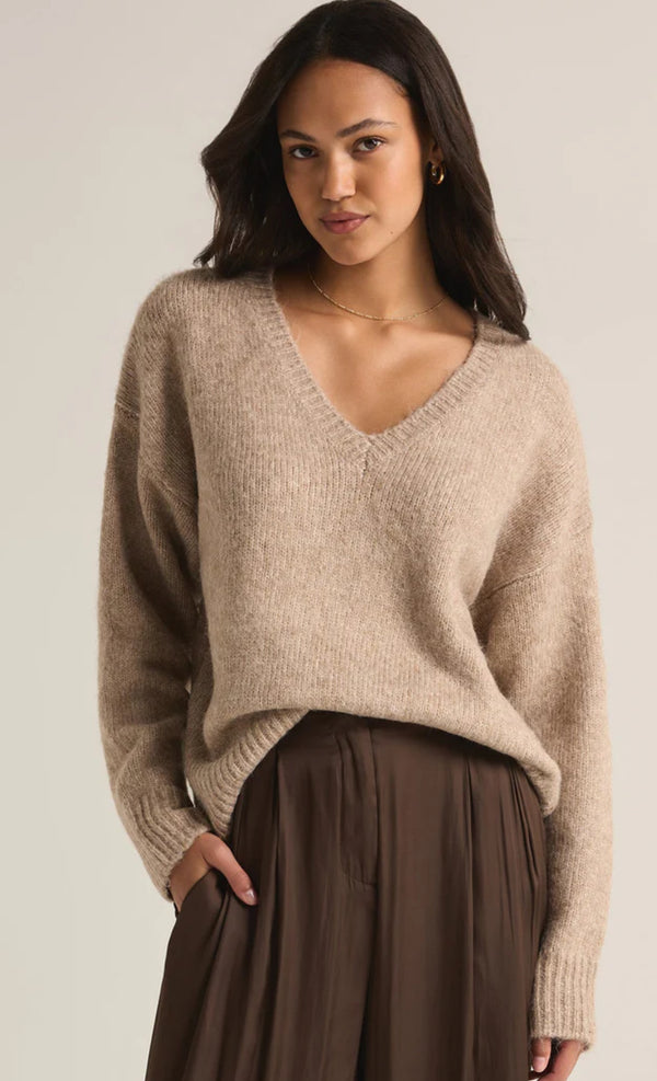 ZT244301 All I Want Sweater -Taupe