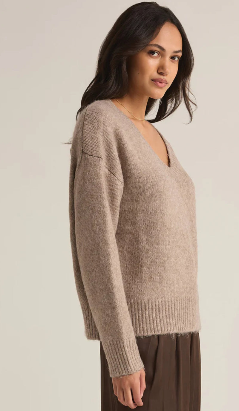 ZT244301 All I Want Sweater -Taupe