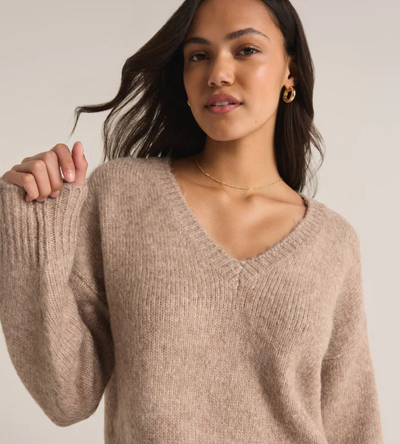 ZT244301 All I Want Sweater -Taupe