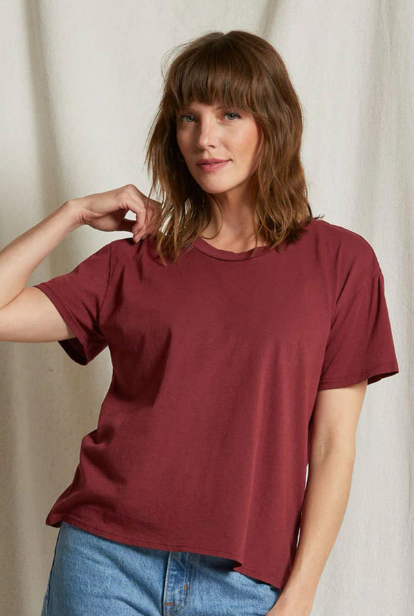 T68 Harley Cotton Boxy Crew Tee- Cranberry