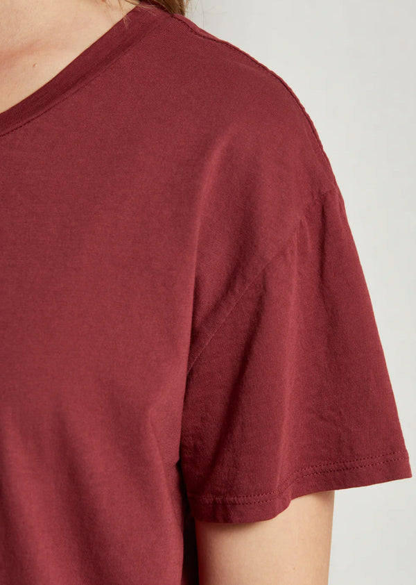 T68 Harley Cotton Boxy Crew Tee- Cranberry