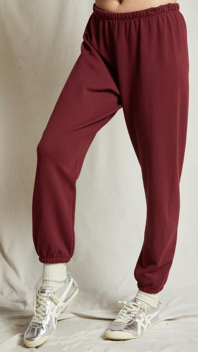 B25 Johnny French Terry Easy Sweatpant- cranberry