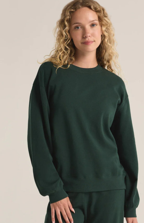 ZT244529 Boyfriend Sweatshirt- Cyprus Green