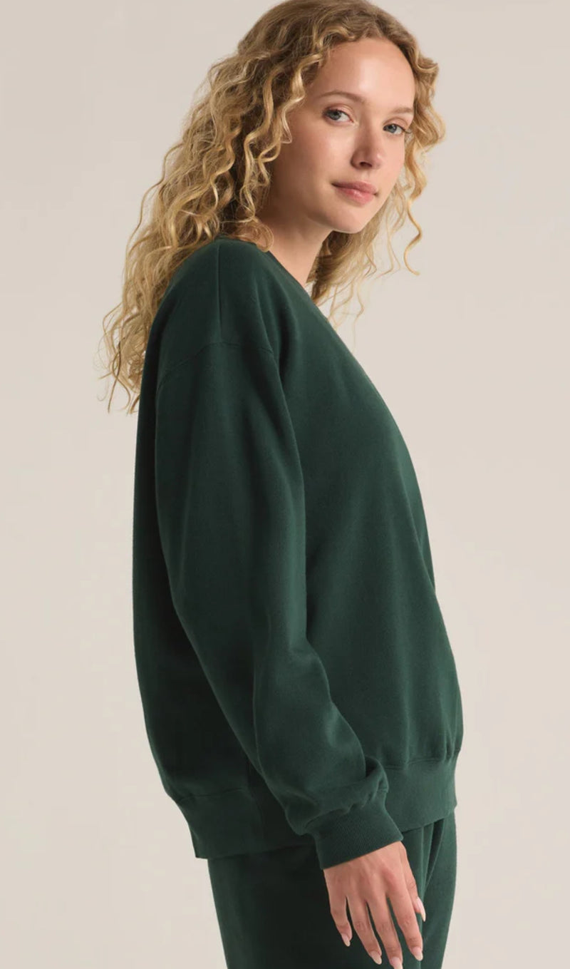 ZT244529 Boyfriend Sweatshirt- Cyprus Green