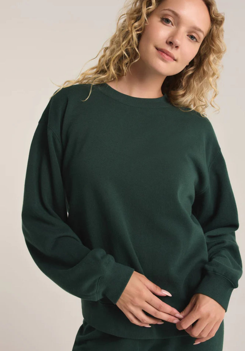 ZT244529 Boyfriend Sweatshirt- Cyprus Green