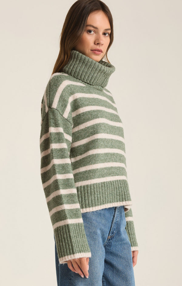 ZW243828 Josephine Stripe Sweater - Palm Green