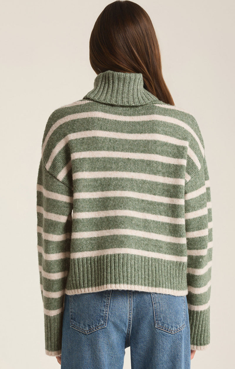 ZW243828 Josephine Stripe Sweater - Palm Green