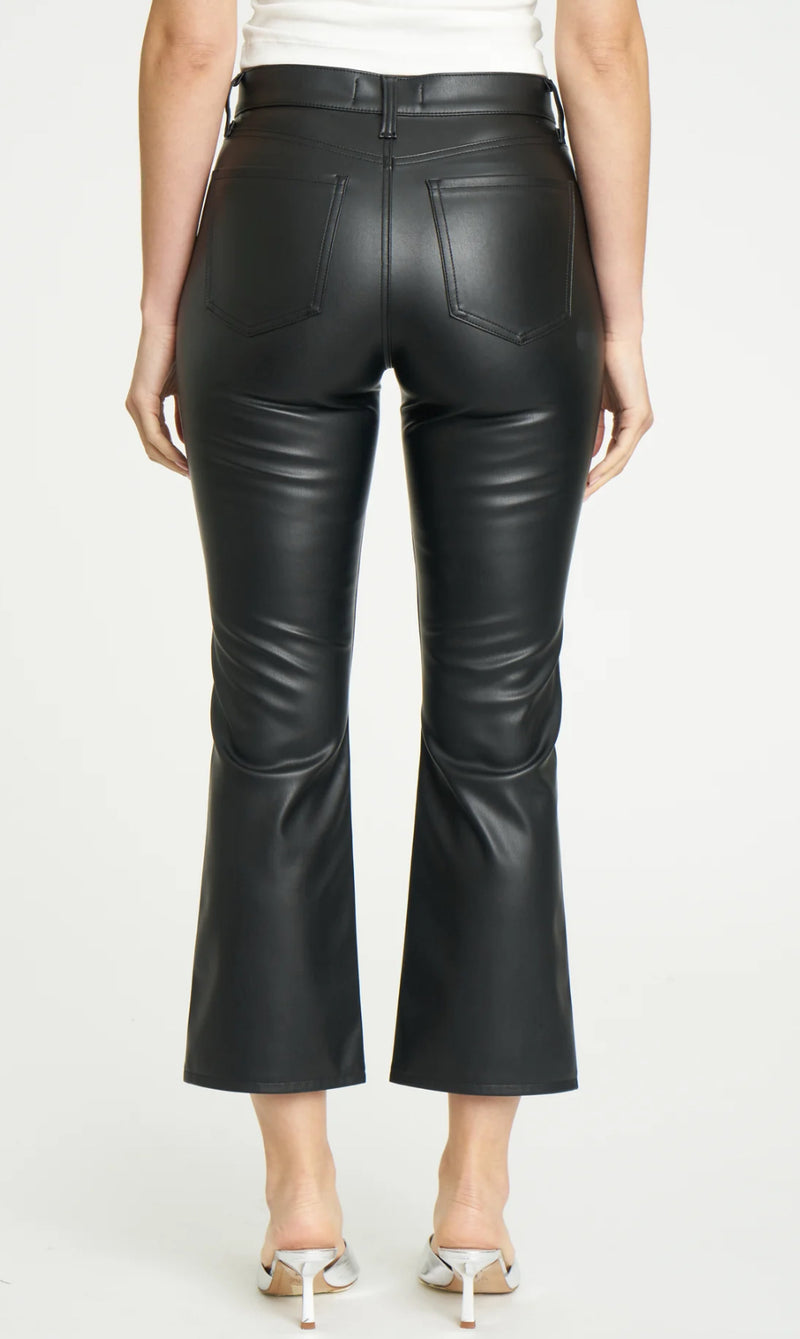 D00016201DP- Shy Girl Crop Flare Cinematic Vegan Leather Pant