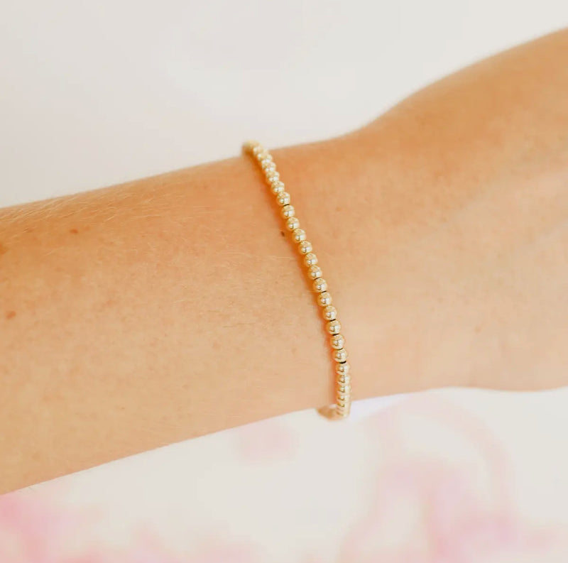 BB 3mm Gold Beaded Bracelet