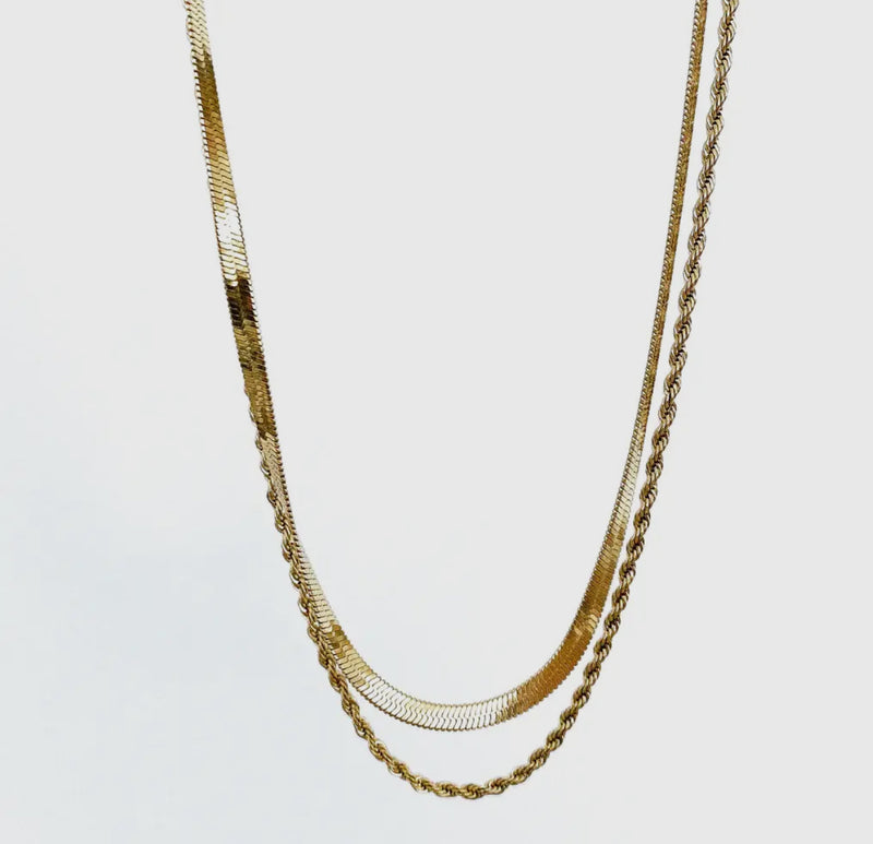 Double Snake Layered Necklace