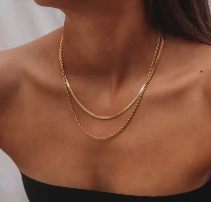 Double Snake Layered Necklace