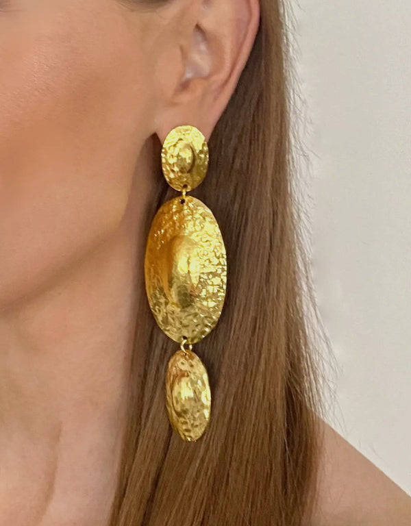 Oval Disc Earrings