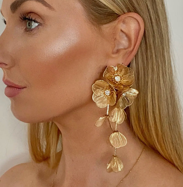 Waterfall Flower Statement Earrings