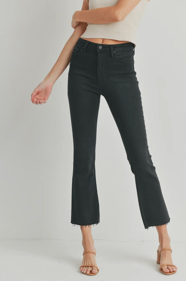 BP370J- Washed Black HR Crop Flare