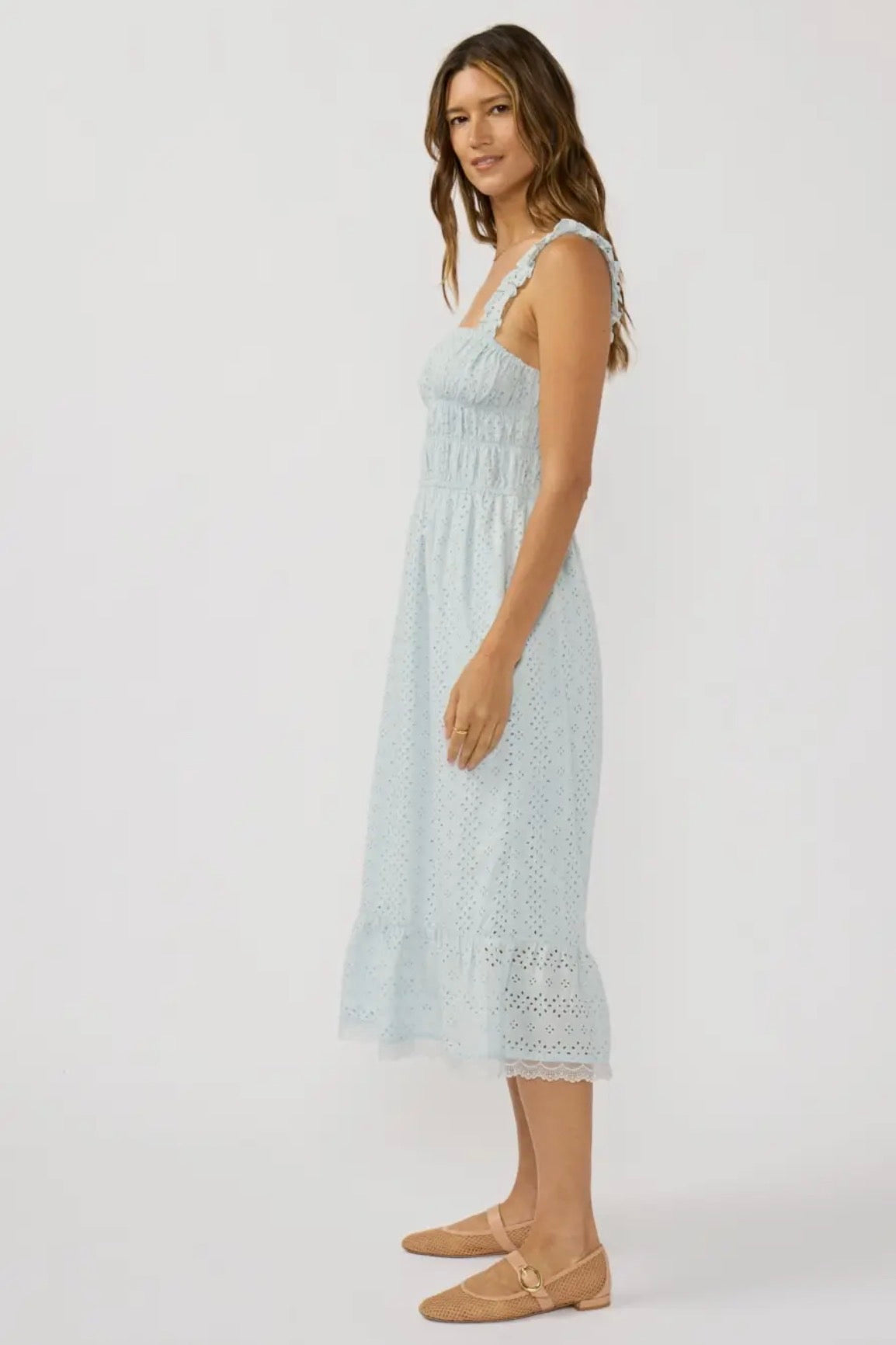 I–73675 Belle Eyelet Midi Dress