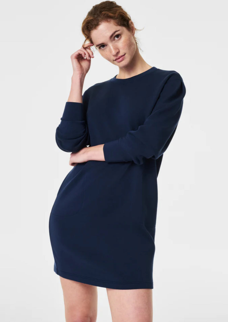 50453r Spanx AirEssential Crew Neck Dress- Timeless Navy