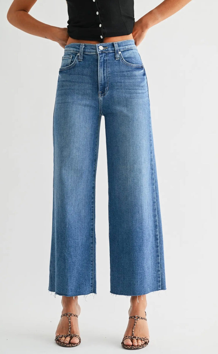 BP460J-MED Scissor Cut Wide Leg Jeans