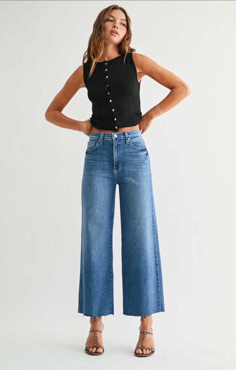 BP460J-MED Scissor Cut Wide Leg Jeans