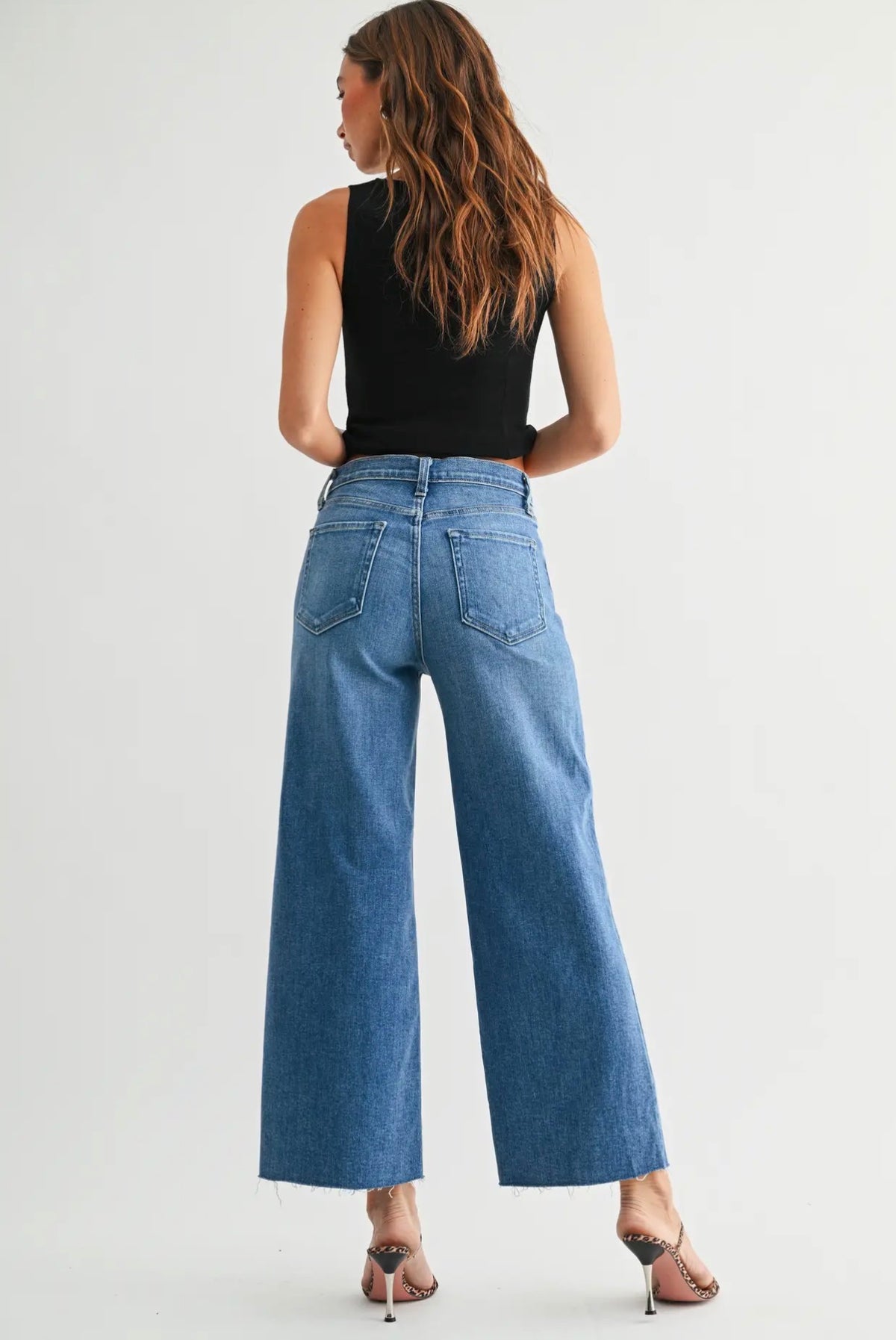 BP460J-MED Scissor Cut Wide Leg Jeans