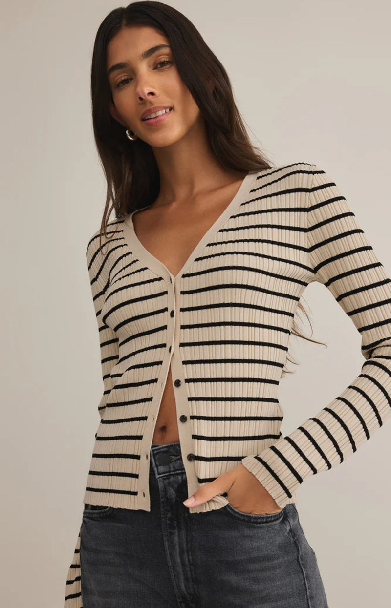 ZW251295 Jordana Stripe Sweater - Sandshell