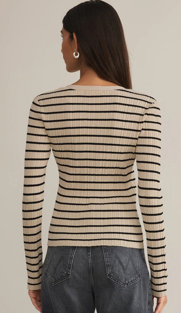 ZW251295 Jordana Stripe Sweater - Sandshell