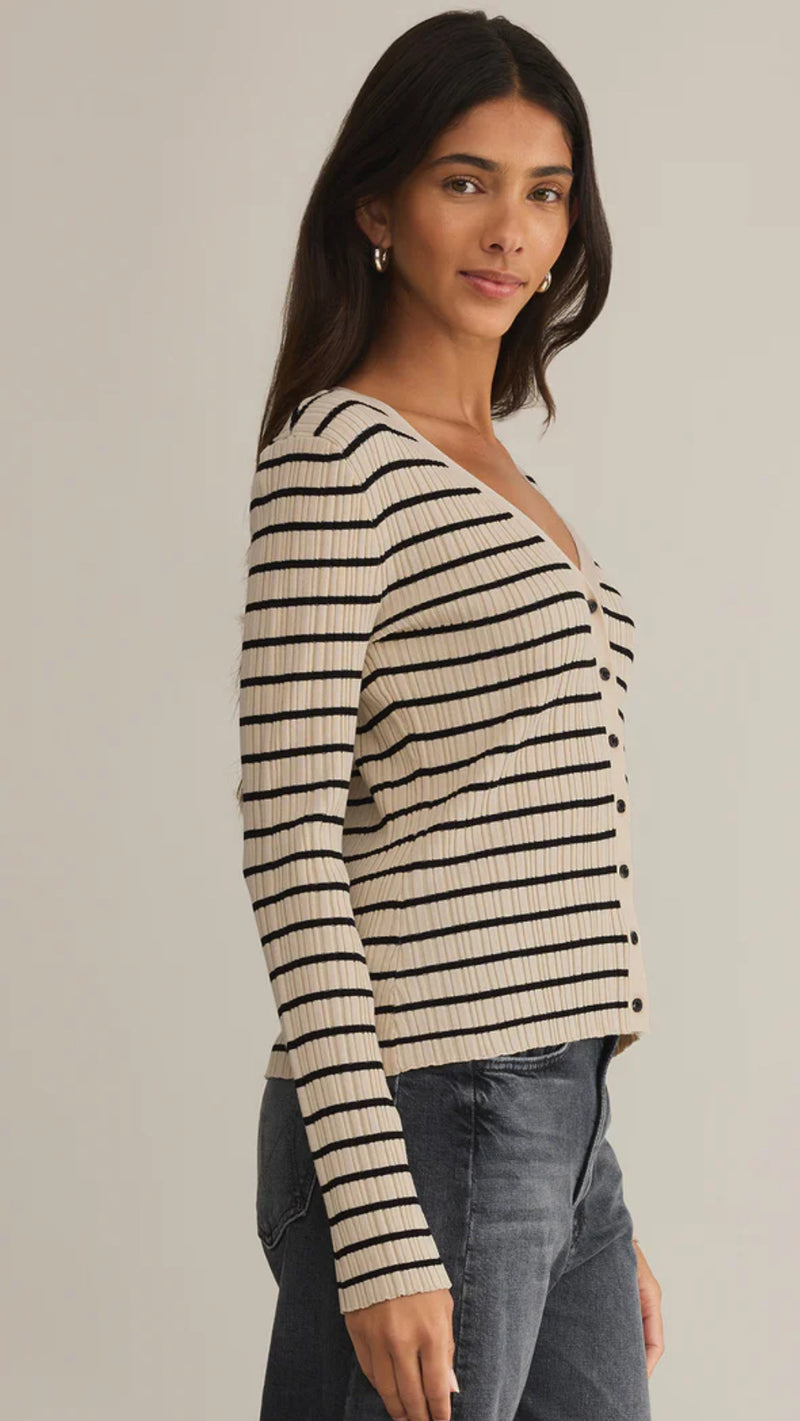 ZW251295 Jordana Stripe Sweater - Sandshell