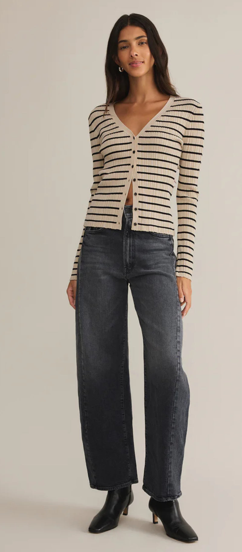 ZW251295 Jordana Stripe Sweater - Sandshell