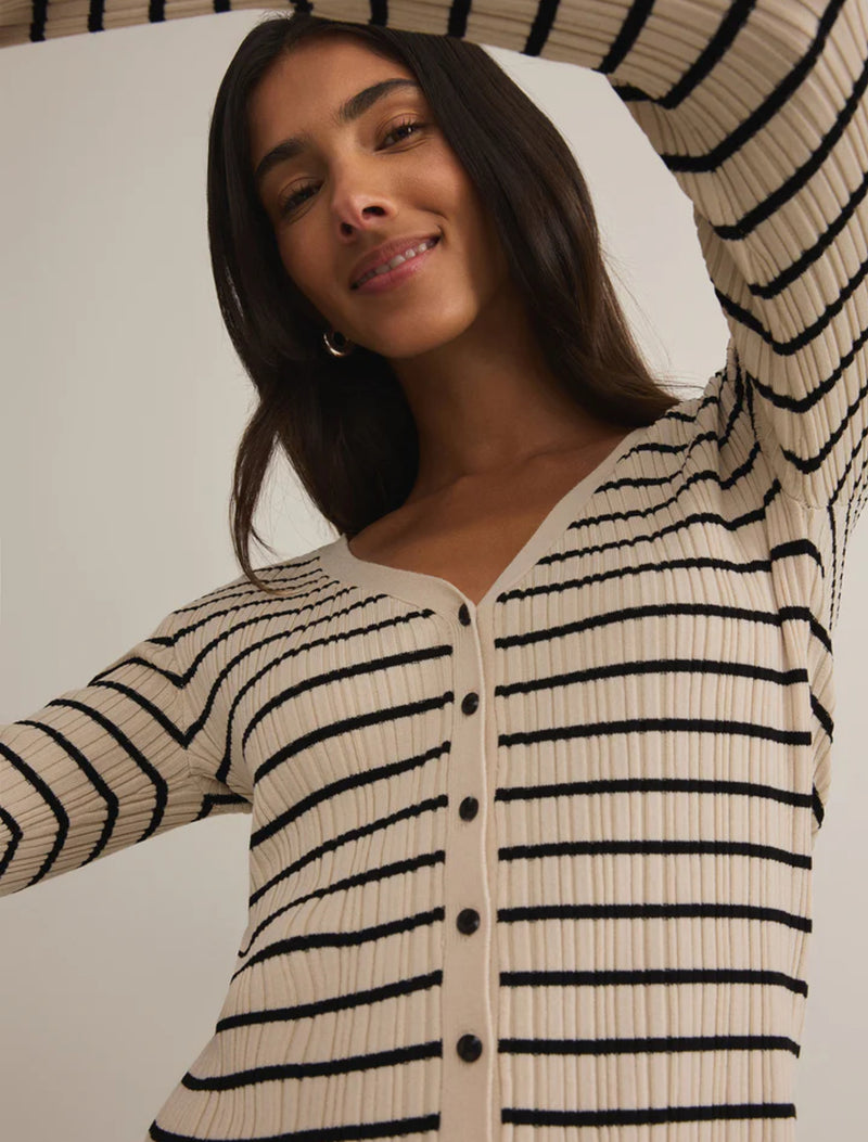 ZW251295 Jordana Stripe Sweater - Sandshell