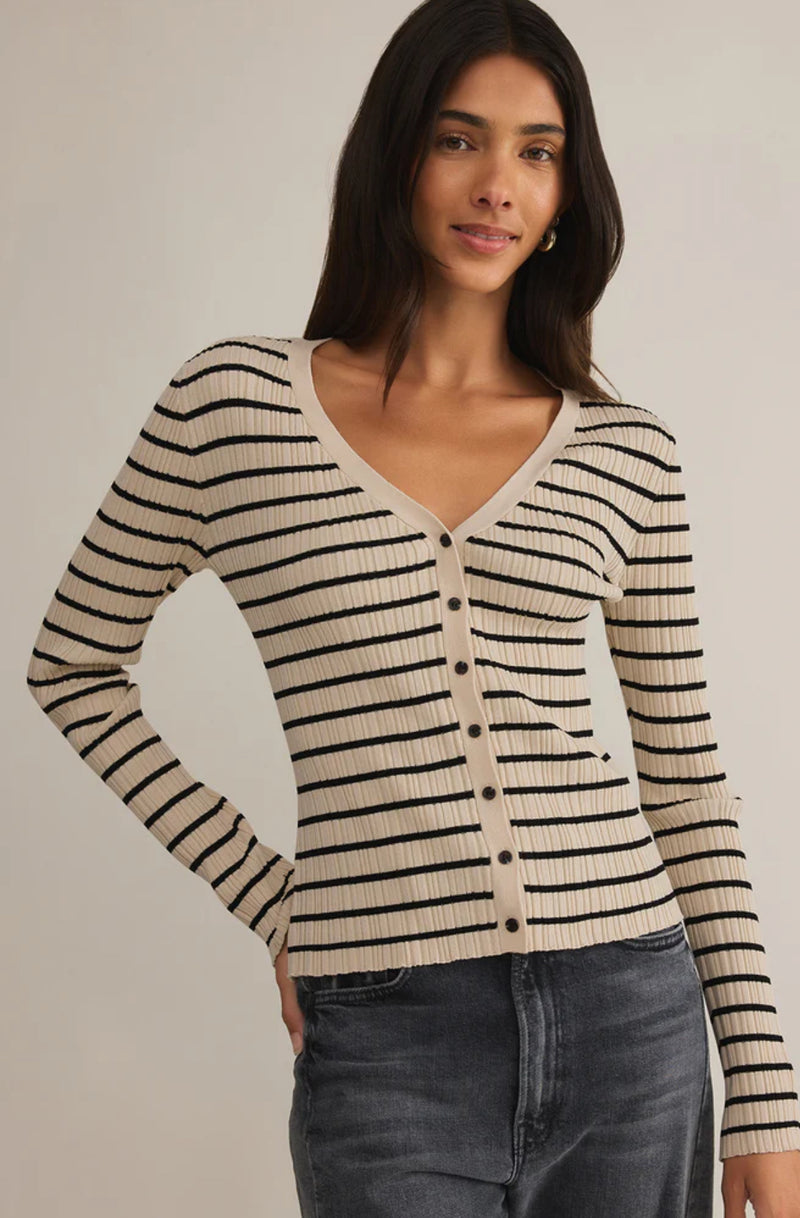 ZW251295 Jordana Stripe Sweater - Sandshell