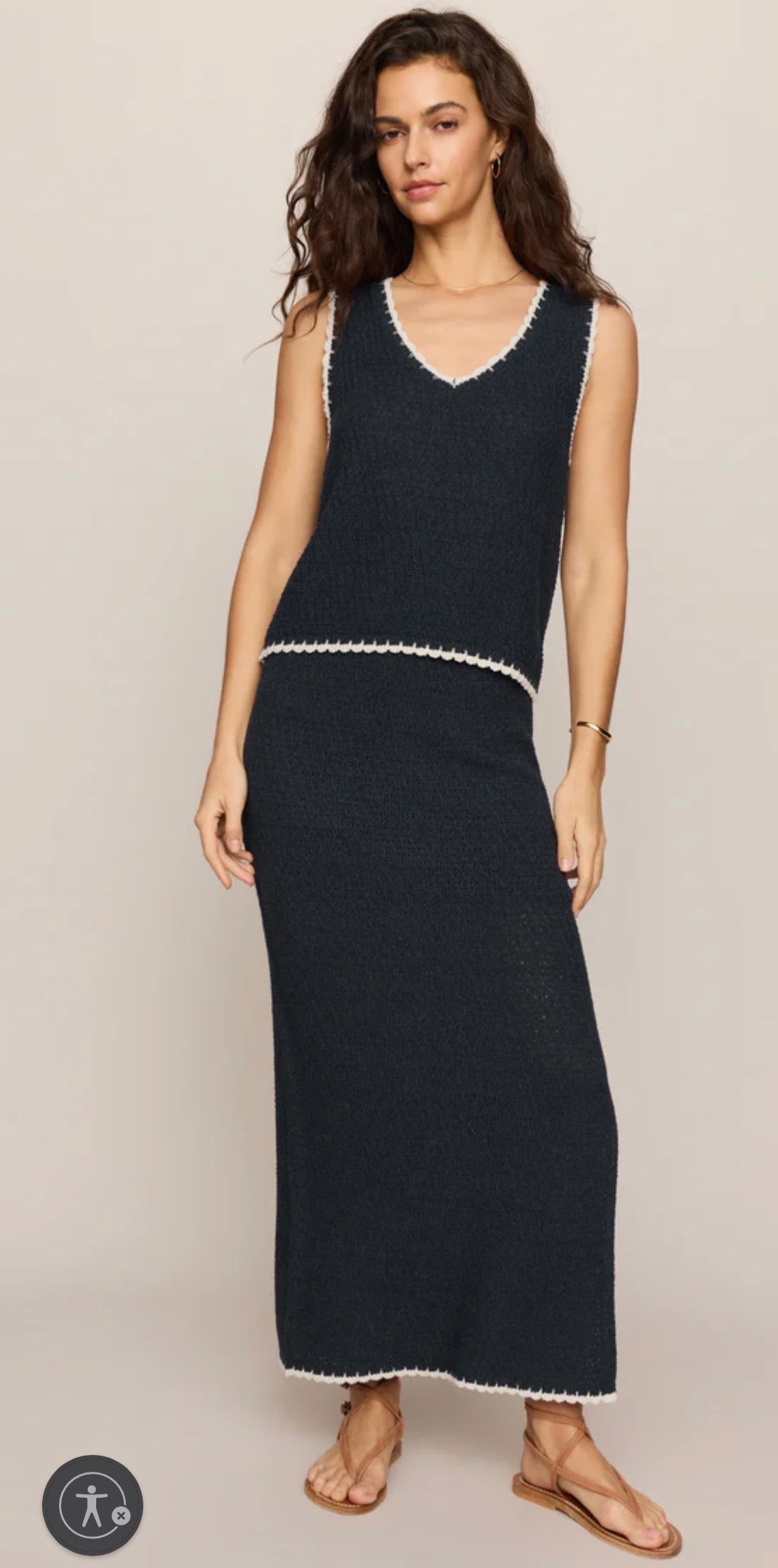 ZK261166 Yessenia Whipstitch Skirt -Eclipse