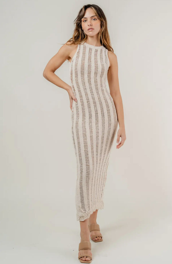 D18396 Crochet Resort Maxi Dress