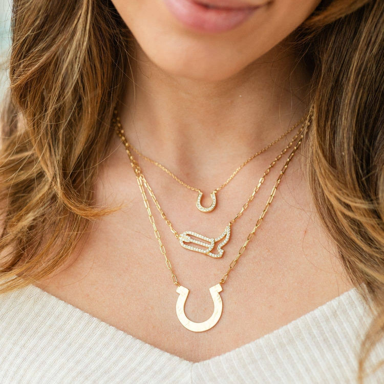 Pavé Horseshoe Necklace